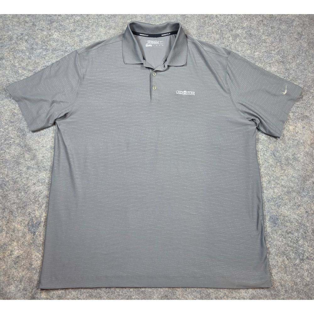 Nike Golf Mens XXL Gray Dri-FIT Tour Performance Olde Stone Polo Shirt Short Slv